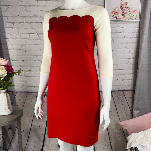 Talbots Dresses & Skirts - TALBOTS Red & Off White Dress Size: 10